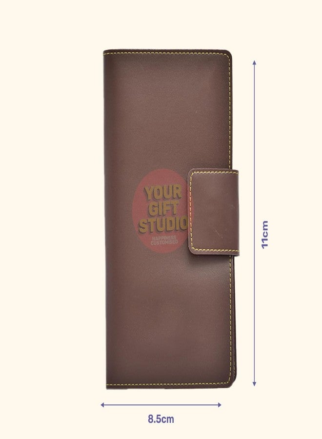 YOUR GIFT STUDIO Daily Use Travel Wallet Money Purse for | Unisex Travel Purse | Leather Travel (Brown) - Image 3