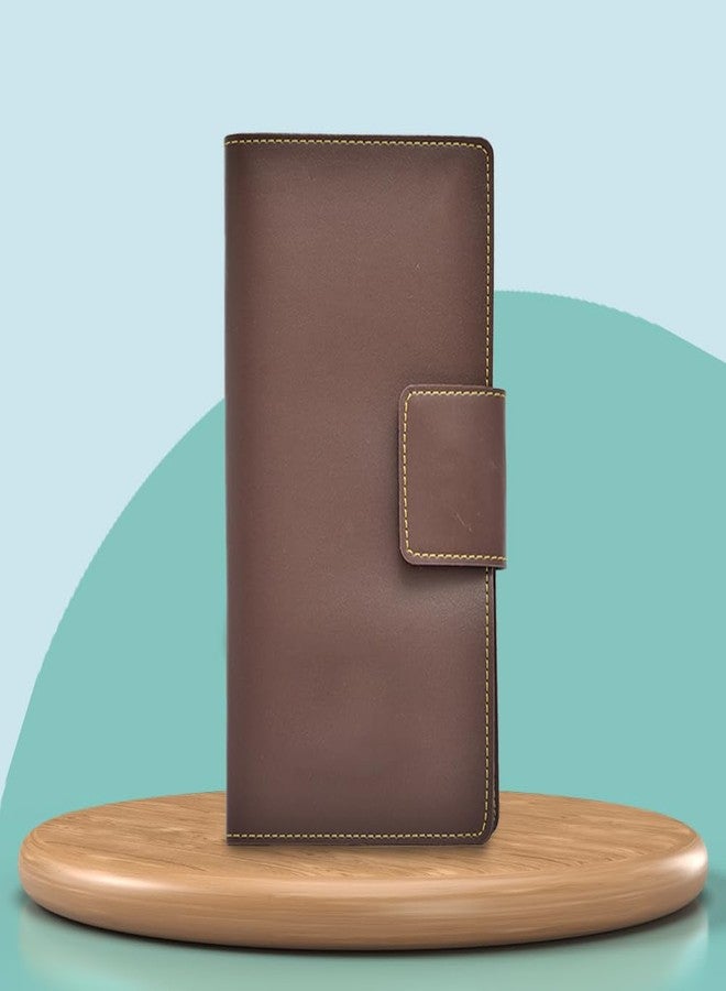YOUR GIFT STUDIO Daily Use Travel Wallet Money Purse for | Unisex Travel Purse | Leather Travel (Brown) - Image 5