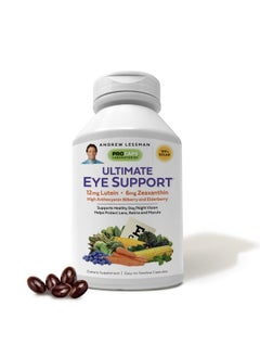 Andrew Lessman ANDREW LESSMAN Ultimate Eye Support 30 Softgels - 12mg Lutein, 6mg Zeaxanthin, Bilberry, Key Nutrients to Support Eye Health and Promote Healthy Vision. No Additives. Easy to Swallow Softgels  - Image 1
