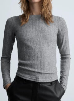 MANGO Pointelle Long-Sleeved T-Shirt  - Image 1
