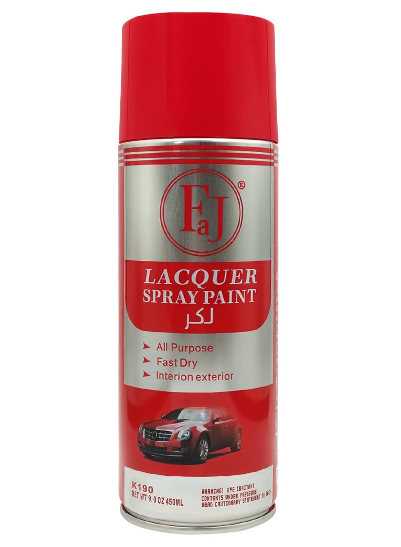 FAJ Lacquer Spray Paint 450ML High Gloss Fast Dry Multi Surface Corrosion Resistant UV Protection for Cars Wood Metal Furniture - K190 - Image 5
