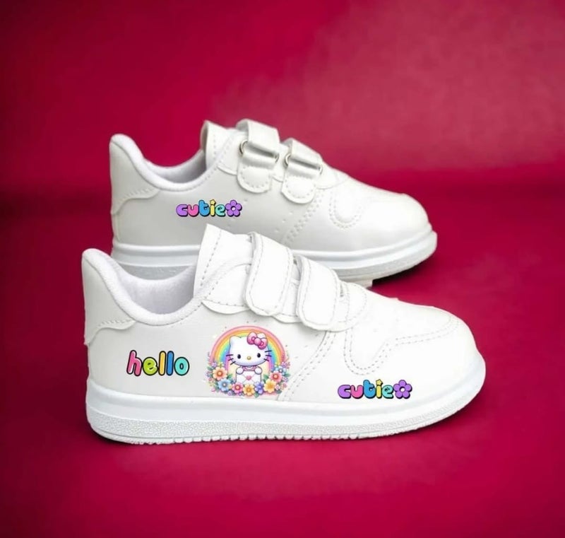 Amazoon Desing Amazon Design Hello Cutie Printed Kids Sports Shoes Sneaker 