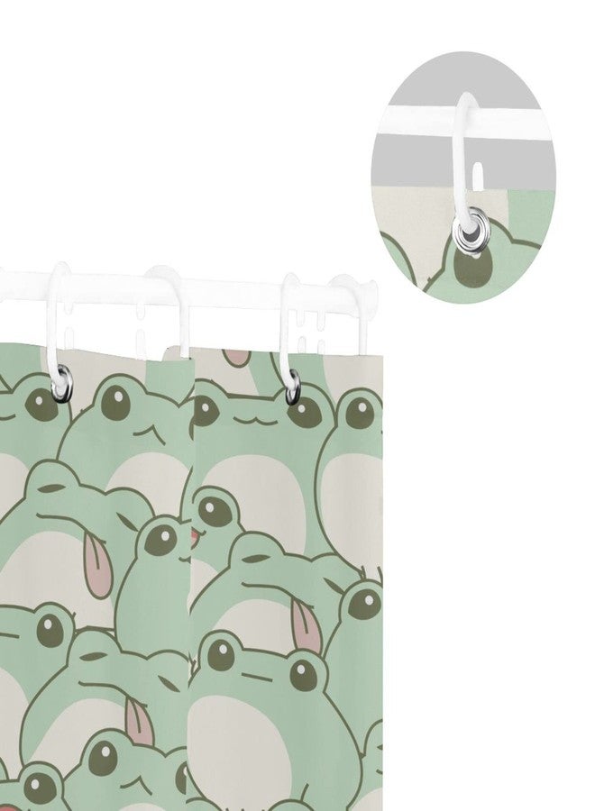 Burbuja Shower Curtain for Bathroom, Cute Frogs Waterproof Washable Shower Bath Curtain for Home Hotels with 12 Hooks, 60x72 in - Image 5
