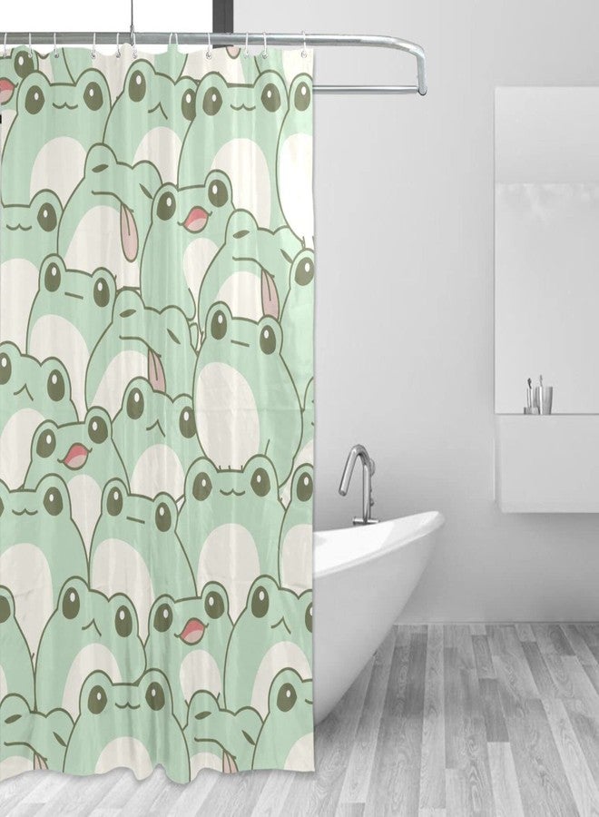 Burbuja Shower Curtain for Bathroom, Cute Frogs Waterproof Washable Shower Bath Curtain for Home Hotels with 12 Hooks, 60x72 in - Image 2