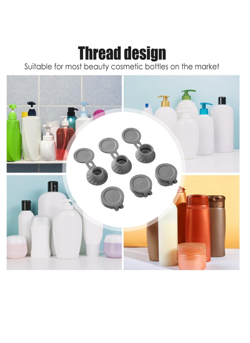Excefore - Bottle Emptying Caps Kit, 6 Pcs Inverted Caps Flipping Bottle Set for Home and Bathroom, 3 Sizes Adapters Transfer Connector, Convenient Flip Top Design to Empty Pump Bottles, Gray - Image 1