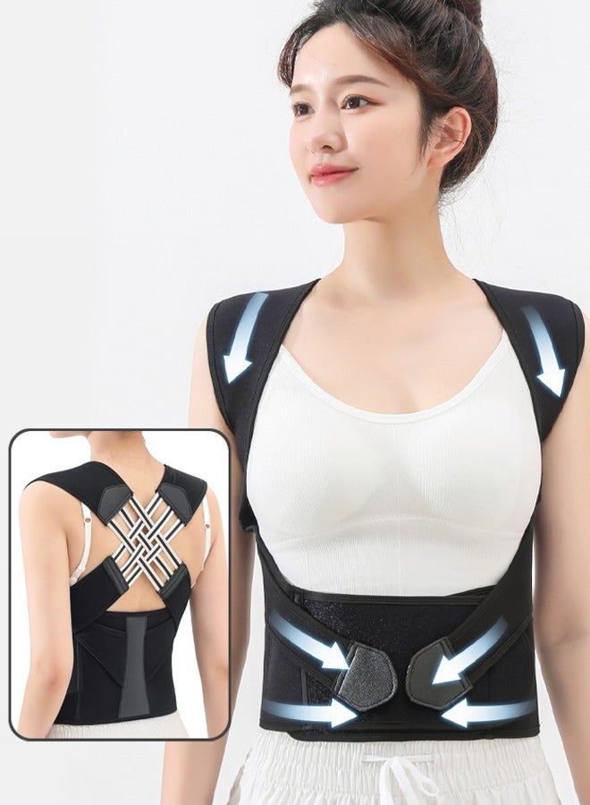kyncilor 360° Ergonomic Posture Corrector Belt for Women & Men, Back Brace Posture Corrector with Waist Support, Adjustable Back Support Brace for Spinal Alignment, Improve Posture, Correct Hunchback, Providing Pain Relief from Lumbar, Neck, Shoulder, and Clavicle, Back (Black, L) - Image 1