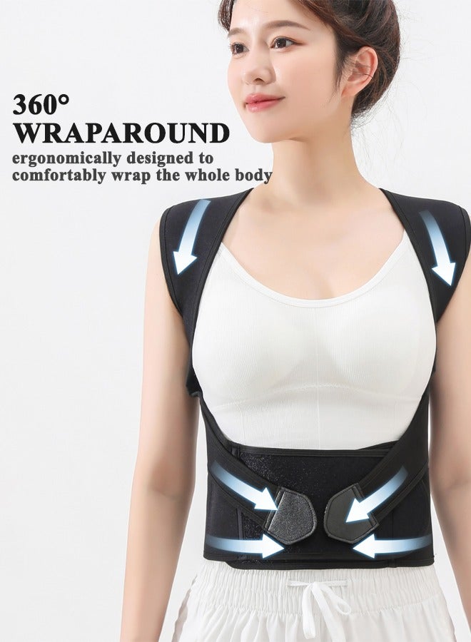 kyncilor 360° Ergonomic Posture Corrector Belt for Women & Men, Back Brace Posture Corrector with Waist Support, Adjustable Back Support Brace for Spinal Alignment, Improve Posture, Correct Hunchback, Providing Pain Relief from Lumbar, Neck, Shoulder, and Clavicle, Back (Black, L) - Image 2