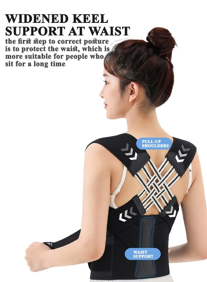 kyncilor 360° Ergonomic Posture Corrector Belt for Women & Men, Back Brace Posture Corrector with Waist Support, Adjustable Back Support Brace for Spinal Alignment, Improve Posture, Correct Hunchback, Providing Pain Relief from Lumbar, Neck, Shoulder, and Clavicle, Back (Black, L) - Image 3