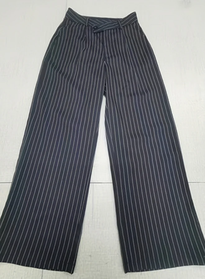 Take Two  Black Pinstripe Wide Leg Trousers for Women | Best Price UAE