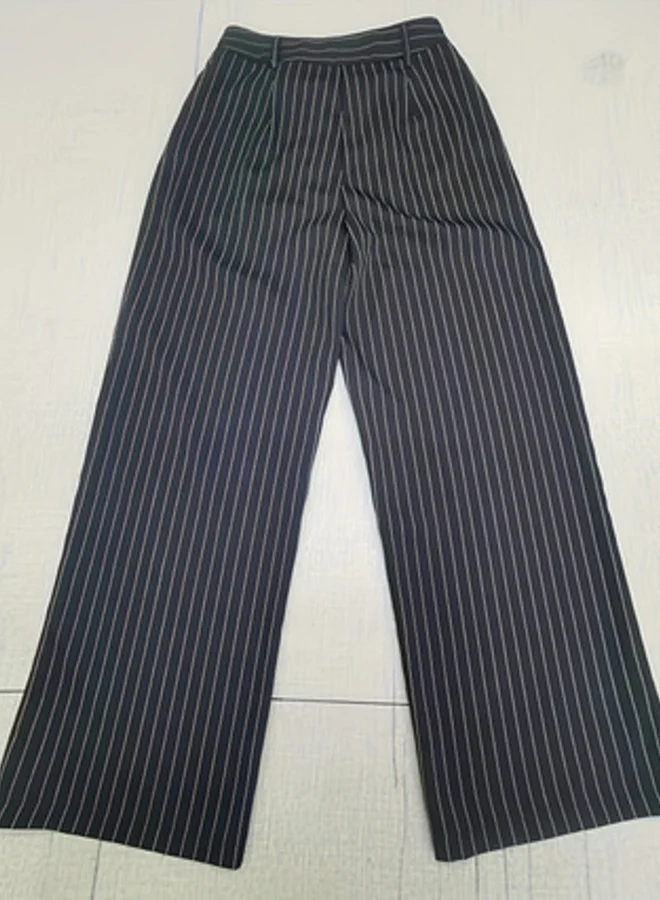 Take Two Black Pinstripe Wide Leg Trousers