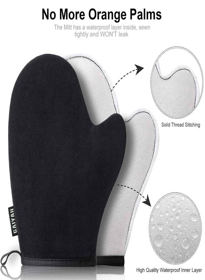 G GAIYAH 3 in 1 Self Tanning Mitts Self Tanner Mitt Applicator Kit - Tanning Glove for Self Tan Mitt, Tanning Brush for Self Tan Brush Back Tanning Applicator Kabuki Body Brush Self Tanner Back Applicator - Image 3