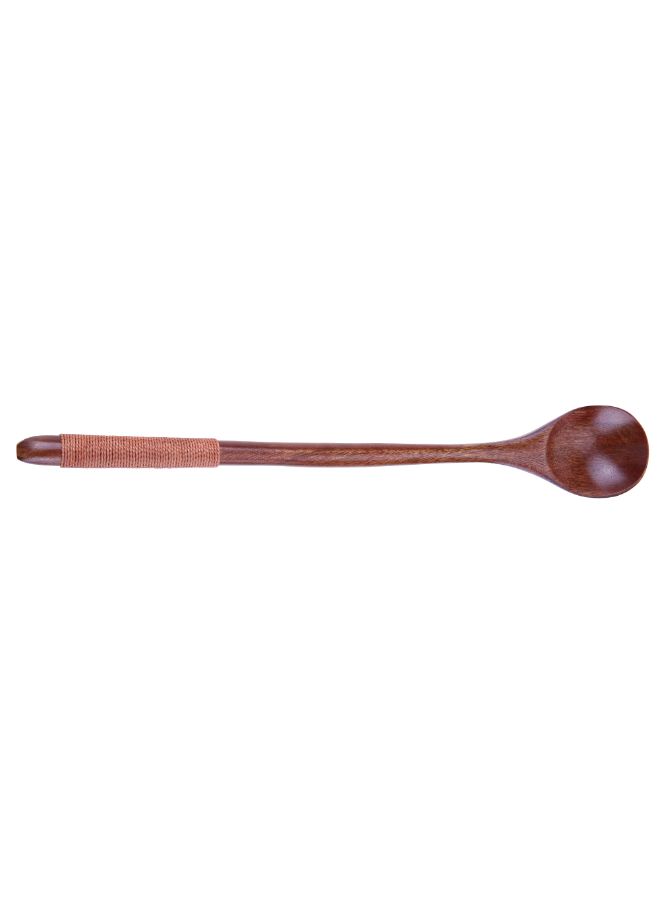 Long Handle Wooden Spoon, Brown - Image 4