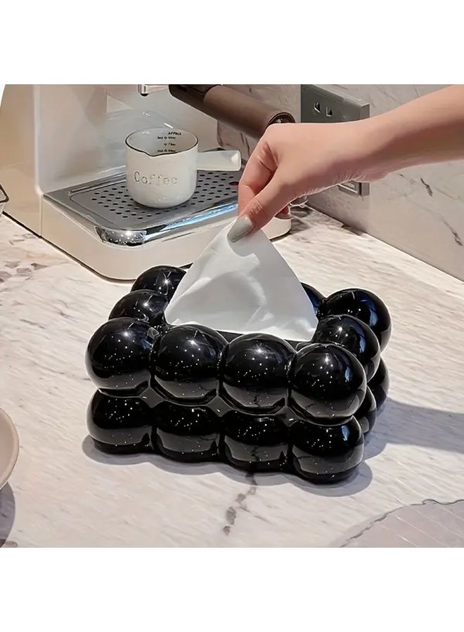 Black Modern Tissue Box Storage Rack Durable Plastic Napkin Dispenser for Home Hotel Car - Image 2