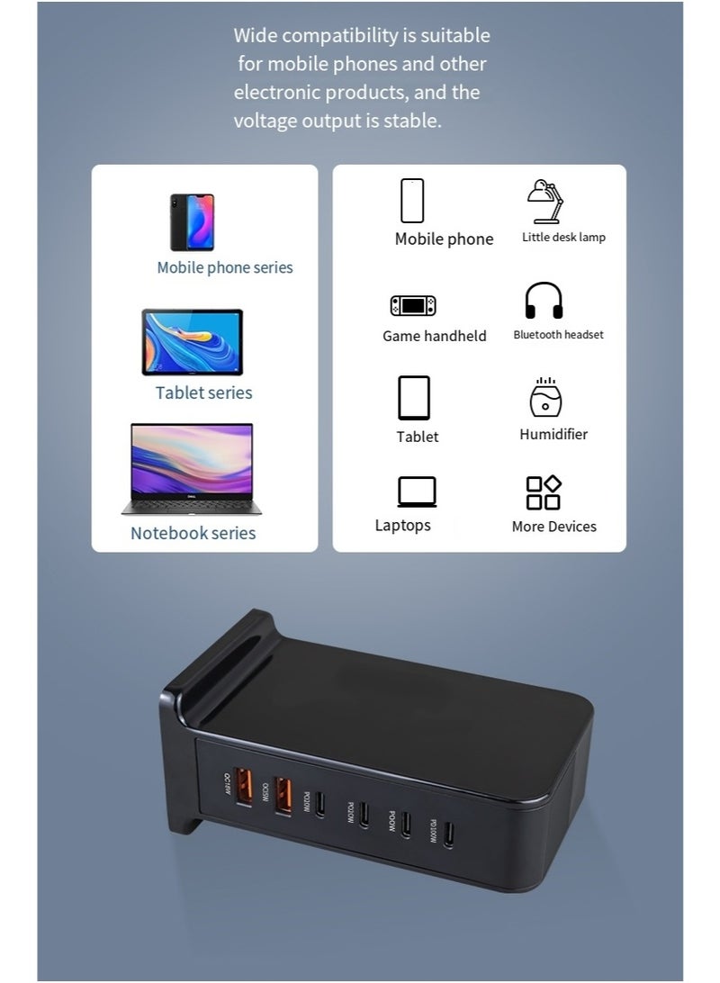 268W USB C Charger, GaN III 8 Port Fast Charging Station Type C Hub, PD 100W Laptop Charger Adapter for MacBook Air, Sumsung S24 S23 S22 Ultra, iPhone 15 14 13, and iPad Pro - Image 2