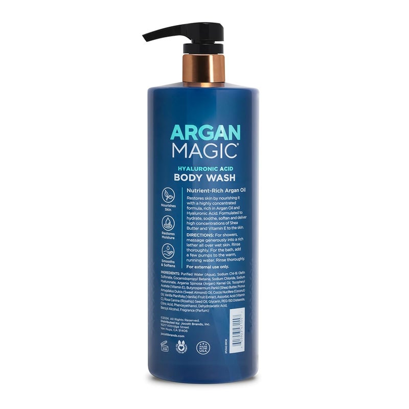 Argan Magic Hyaluronic Acid Body Wash - Cleanses, Refreshes & Softens with Hydrating Hyaluronic Acid and Nourishing Argan Oil | Paraben Free, Cruelty Free (32 Fl Oz) - Image 1