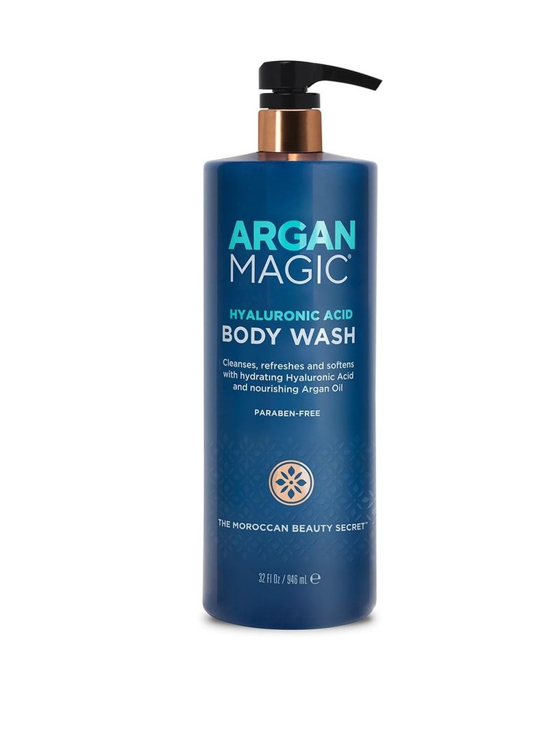 ARGAN MAGIC Argan Magic Hyaluronic Acid Body Wash - Cleanses, Refreshes & Softens with Hydrating Hyaluronic Acid and Nourishing Argan Oil | Paraben Free, Cruelty Free (32 Fl Oz) - Image 1