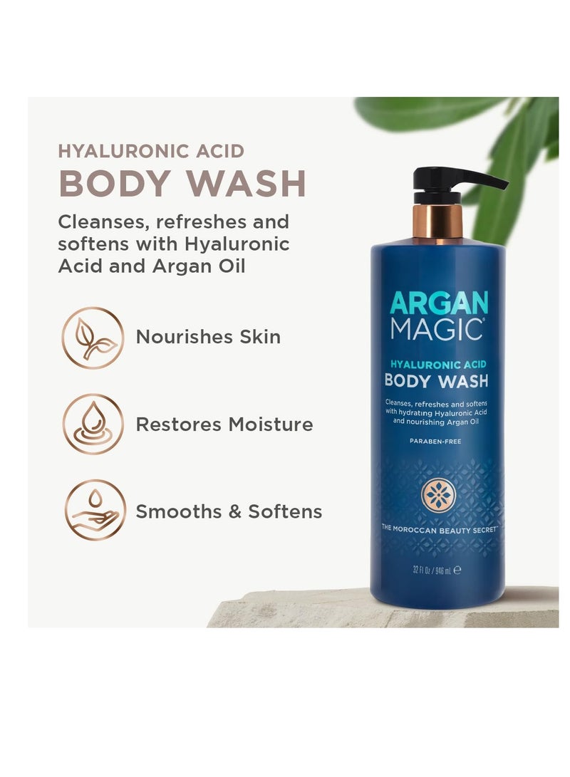 ARGAN MAGIC Argan Magic Hyaluronic Acid Body Wash - Cleanses, Refreshes & Softens with Hydrating Hyaluronic Acid and Nourishing Argan Oil | Paraben Free, Cruelty Free (32 Fl Oz) - Image 2