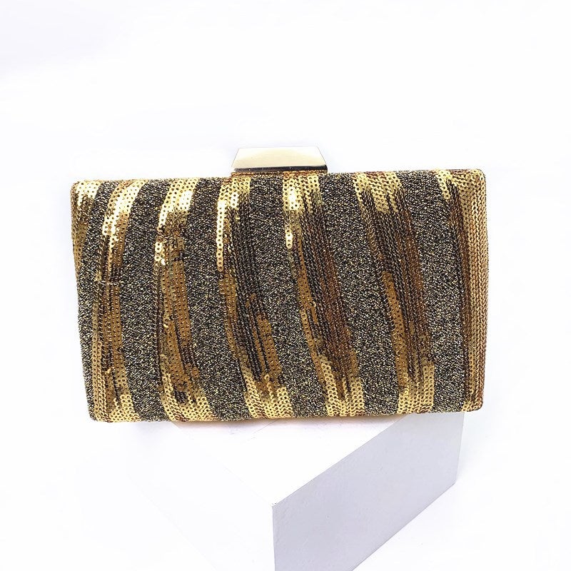 Canli Striped Beads Evening Bag Fashion Sequin Clutch Bag Evening Bag Clutch Bag - Image 1