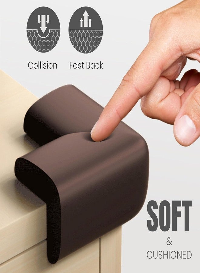 TEKCOOL Furniture Corner Guard for Baby Safety, 12 Pcs, Pre-Taped 3M Adhesive, Edge Protectors with Childproof Foam Cushions, Baby Proofing, Non Toxic, BPA Free, Brown - Image 2
