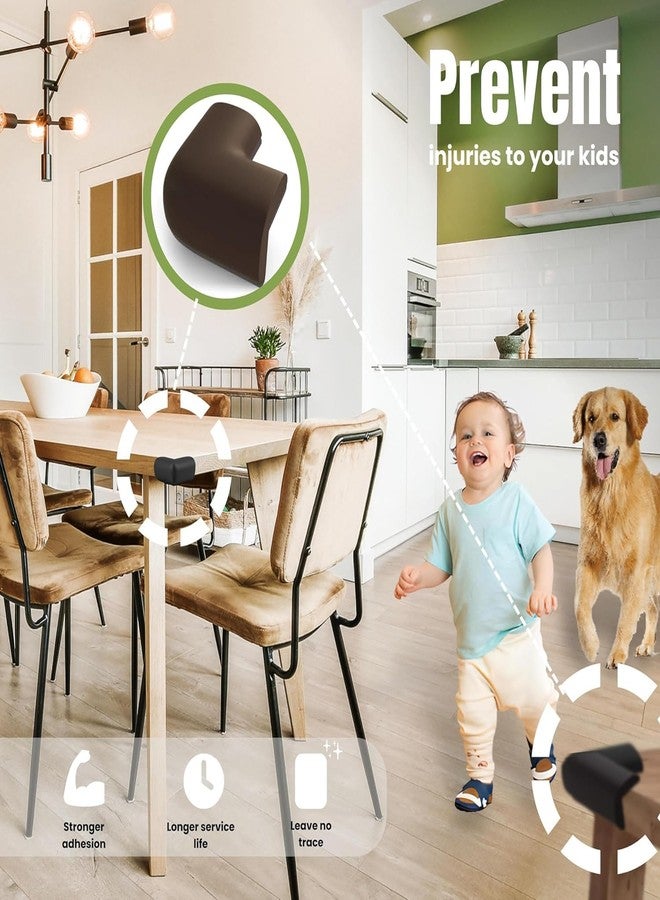 TEKCOOL Furniture Corner Guard for Baby Safety, 12 Pcs, Pre-Taped 3M Adhesive, Edge Protectors with Childproof Foam Cushions, Baby Proofing, Non Toxic, BPA Free, Brown - Image 3