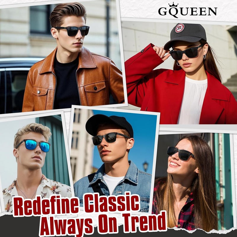 GQUEEN Polarized Sunglasses Men Womens,Flexible TR90 Frame,for Driving Fishing Cycling Hiking Golf Sports UV400 Protection - Image 2