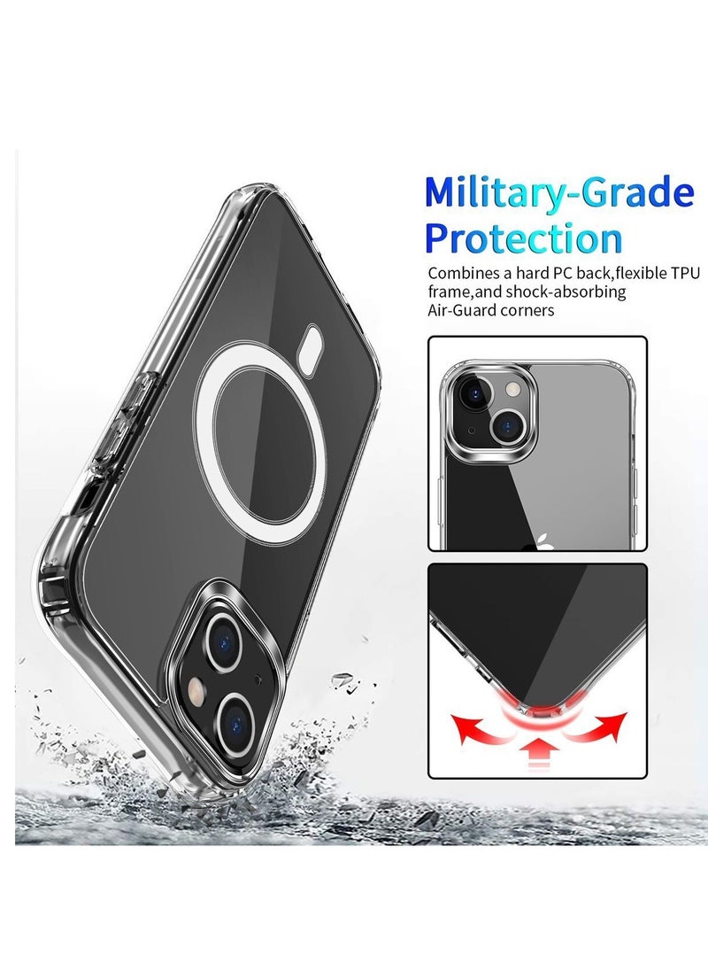 YoYoTech iPhone 15 Plus MagSafe Case Supports MagSafe Charging Defender Drop-Resistent Top Grade Protection Anti Yellowing Anti Scratch Slim Thin Magnetic Cover Clear  - Image 3