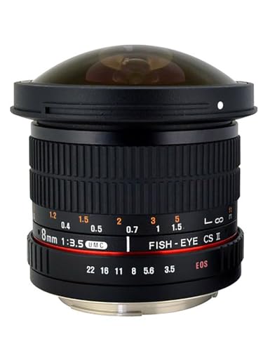 Rokinon HD8M-C 8mm f/3.5 HD Fisheye Lens with Removeable Hood for Canon DSLR 8-8mm, Fixed-Non-Zoom Lens,Black - Image 3