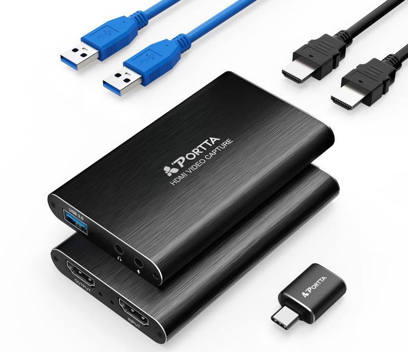 Portta HDMI Video Capture Card, Stream and Record in 1080P60 with Ultra-Low Latency, 4K HDMI in/Loop Out, USB 3.0 to PC Compatible with Nintendo Switch 2/PS4/PS5/Xbox/OBS - Image 1