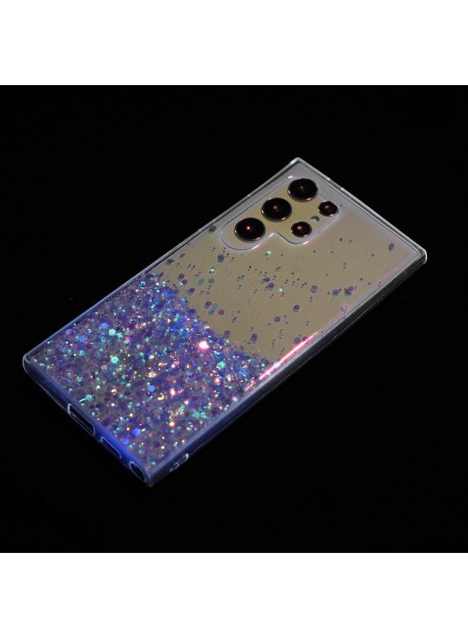 erorex Case For Samsung Galaxy S24 Ultra 5G Transparent Frame Noctilucent Glitter Powder TPU Phone Case - Image 4