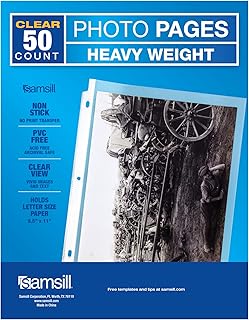 Samsill Samsill 50 Pack Full Page 8.5" x 11" Photo Storage, Fits in Standard 3 Ring Photo Album Binder  - Image 1