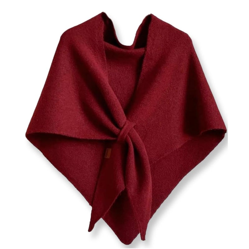 VUFVOID Pashmina Blend Shawl Wraps Women Knitted Shawls and Wraps Cardigan Cape Cashmere Shoulder Top Sweater Shawl Scarf travel scarf (Wine red, 75 * 50'') - Image 1