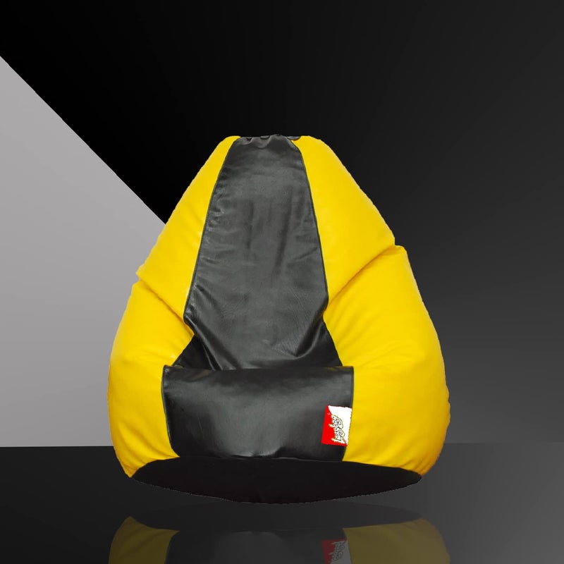 LAZYBAG Bean Bag Chair Furniture for Kids XXXXL Bean Bag Cover Playing Video Games or Relaxing for classrooms daycares Libraries or Work from Home Yellow and Black 4XL Size - Image 2