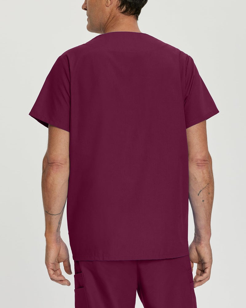 Landau Essentials Relaxed Fit 5-Pocket V-Neck Scrub Top for Men 7489 - Image 3