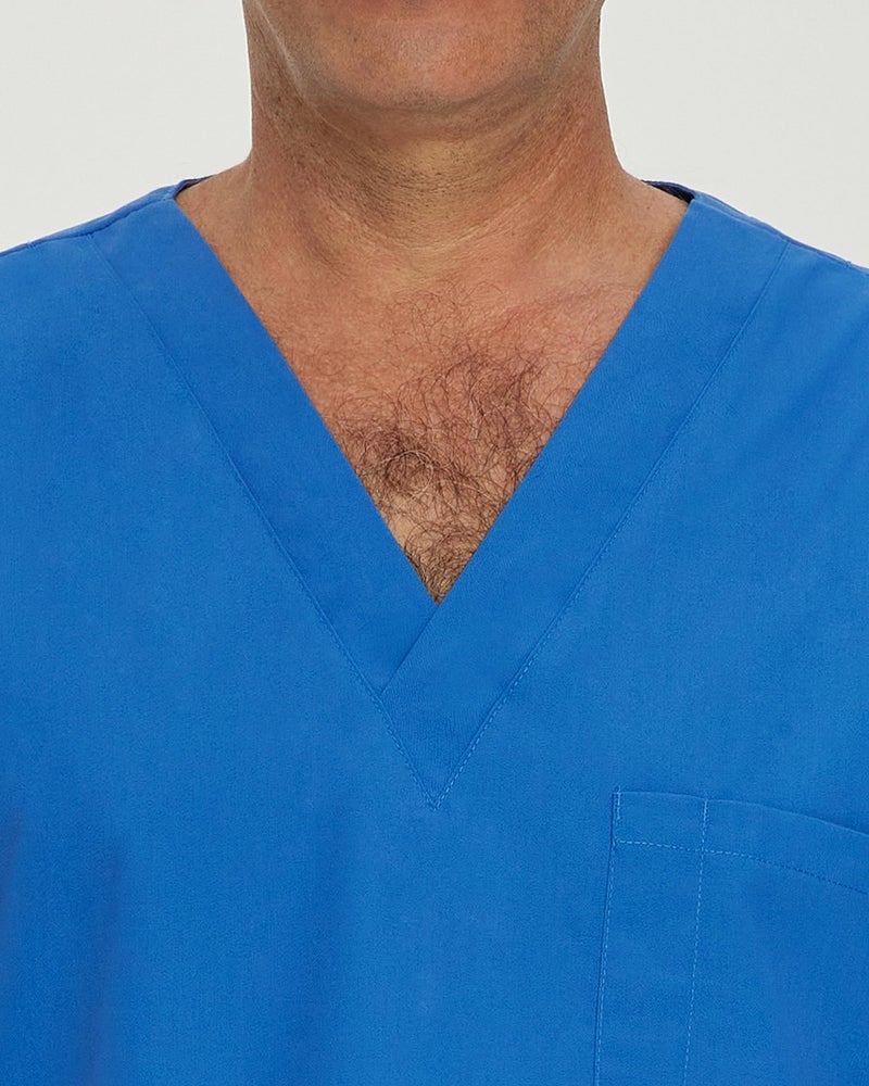 Landau Essentials Relaxed Fit 5-Pocket V-Neck Scrub Top for Men 7489 - Image 4