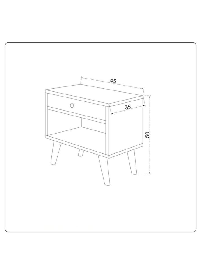 ريترو كومود 50×45×35سم – بيج×أبيض - Image 3