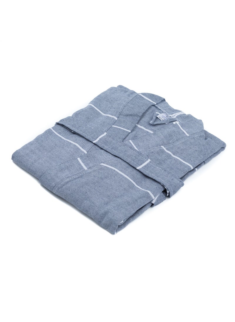 CONTEXT Context Men and Women 100% Organic Turkish Cotton Ultra Absorbent Beach Bath Pool Hotel and spa peshtemal Robe Unisex Turkish Bathrobe Large Extra Large Navy  - Image 4