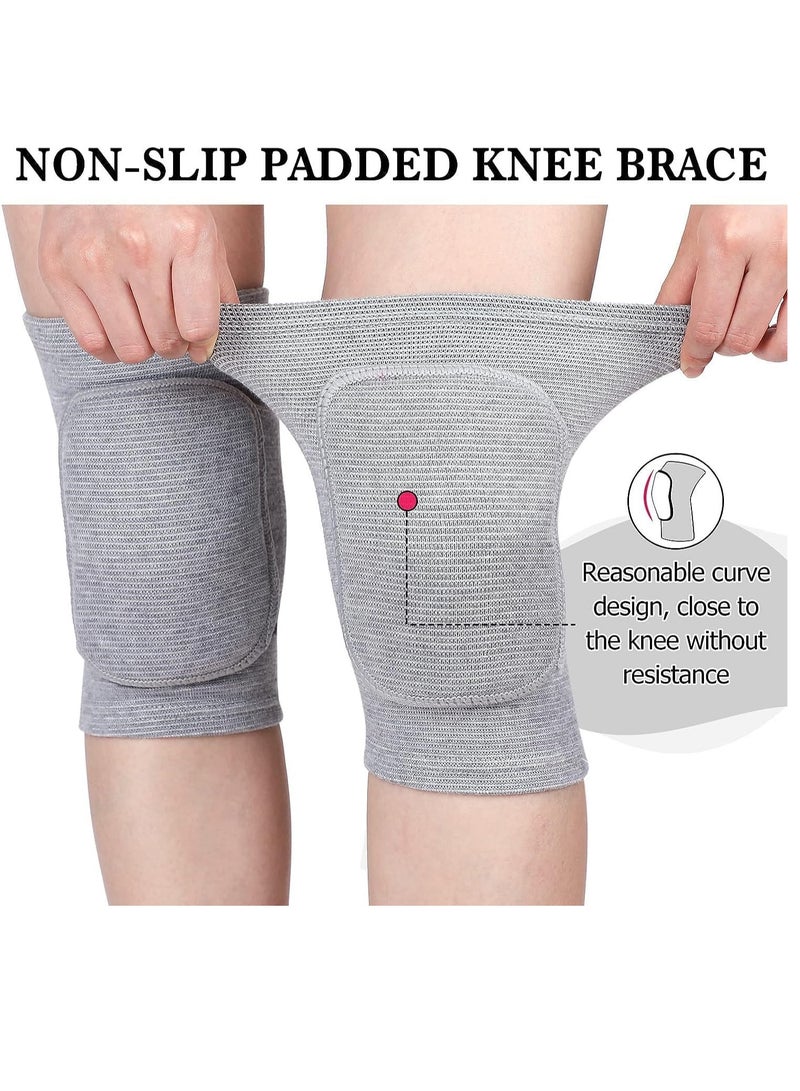 SOLARAE Knee Pad for Dance Volleyball, Knee Pads for Women Girls Dancers Yoga Floor Dance Non-slip Elastic Padded Knee Brace Support with Sponge Knee Protector Guards 3 Pairs, S - Image 3