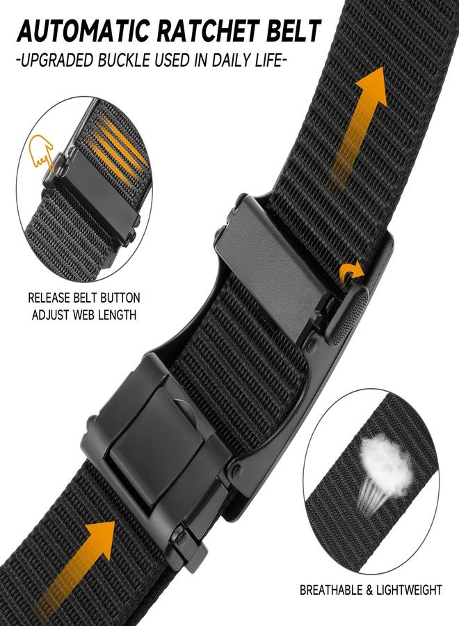 GAEKEAO Nylon Ratchet Belts for Men - Automatic Buckle Golf Belt Hiking Men Belt Casual, No Holes Adjustable Web Belts for Men - Image 3