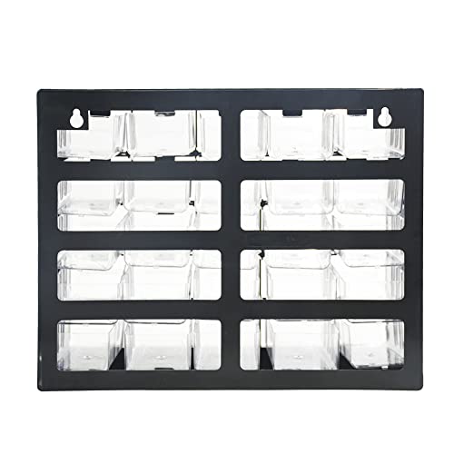 whillar Parts Screws Storage Organizer, Plastic Hardware Art Craft Small Tool Parts Component Organizer Drawer Box 25 Drawers (Black) - Image 3