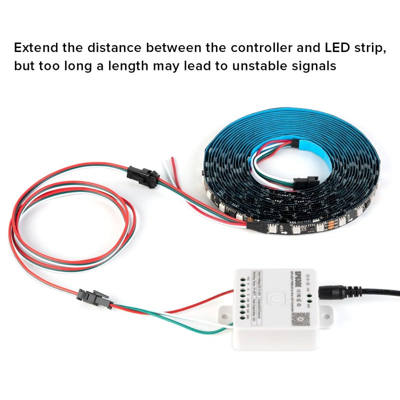 BTF-LIGHTING 5Pcs/Pack 20AWG 3 Pin JST SM Male Female Plug LED Connector 1.64FT/0.5m Extension Cable for WS2812B WS2811 WS2814 SK6812 FCOB WS2811 IC LED Strip Lights Solderless Controller Wire - Image 2