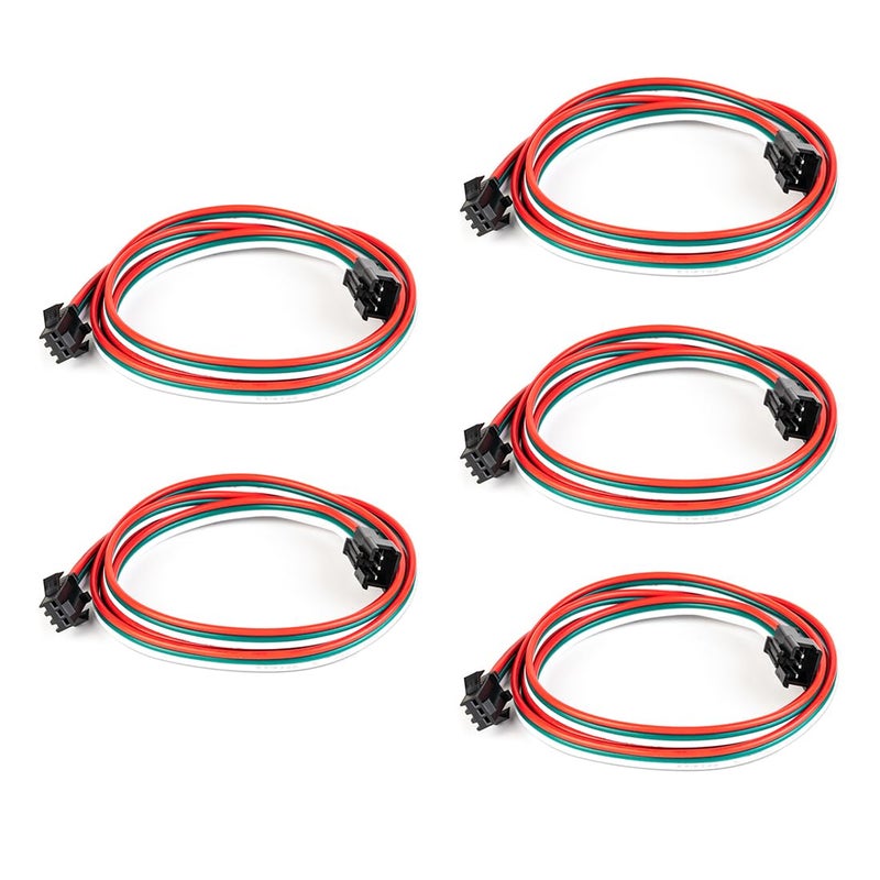 BTF-LIGHTING 5Pcs/Pack 20AWG 3 Pin JST SM Male Female Plug LED Connector 1.64FT/0.5m Extension Cable for WS2812B WS2811 WS2814 SK6812 FCOB WS2811 IC LED Strip Lights Solderless Controller Wire - Image 1
