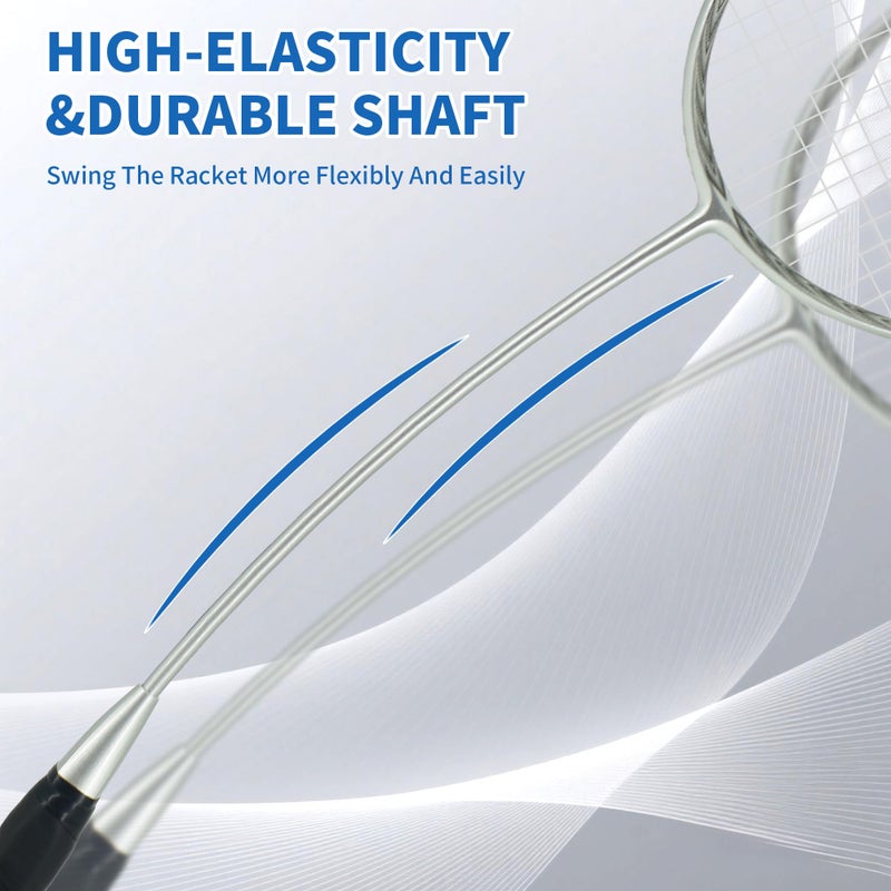 Senston Carbon-Fiber Badminton Racket 5U Badminton Racquet, Single Professional Badminton Rackets (N80 Sliver) - Image 4