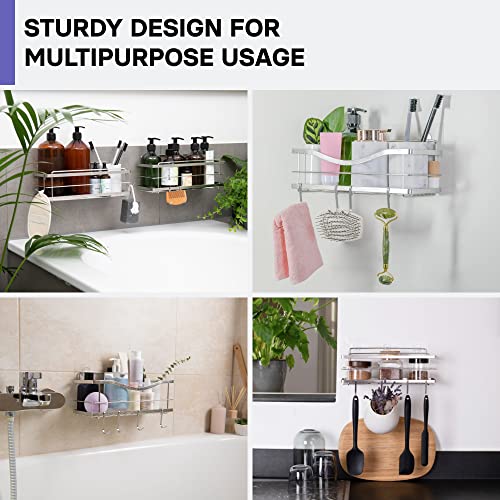 KINCMAX Stainless Steel Heavy Duty S Hooks for Bathroom Showers Organizer Hanging - Bathroom Shower Organizer Adhesive Replacement - Rust Proof Shower Caddy Hanging Hang Rack Hooks - Image 3