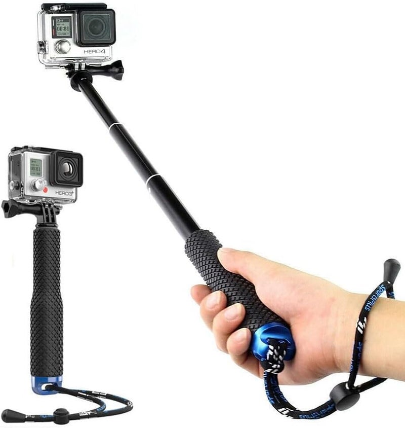 SHOPEE Selfie Stick Extendable Hand Grip Handheld Monopod Aluminum Telescopic Pole (7-19 inch) Compatible with GoPro Hero 11 10 9 8 7 6 5 4 3+ 3 Session SJ4000 SJ5000 Action Cameras - Image 1