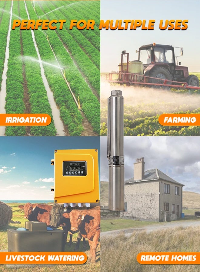 Maxima Water Solar Pump SPW2-5P-X-0.6K-DC 0.6KW DC High Efficiency Solar Pump for Irrigation, Farming, Bore Wells, Garden Watering, Remote Areas & Sustainable Water Supply - Image 3
