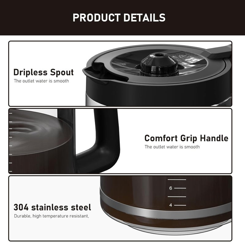 Colidier 14-Cup Coffee Pot Replacement Carafe Compatible with Mr. Coffee 14-Cup Programmable Coffee Maker, Model #: BVMC-PC14-CARAFE. 1 Pack - Image 2