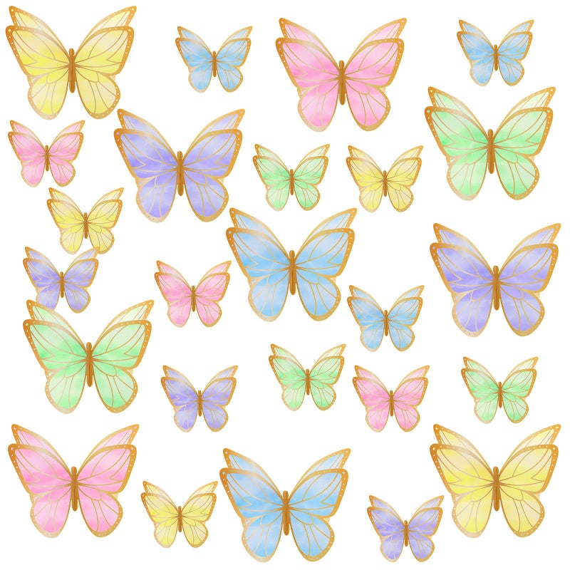 Yexiya 15 Pieces Butterfly Table Centerpiece Birthday Party Decorations Table Toppers Centerpieces Butterfly Theme Party Decor for Birthday Shower Supplies (Classic) - Image 1