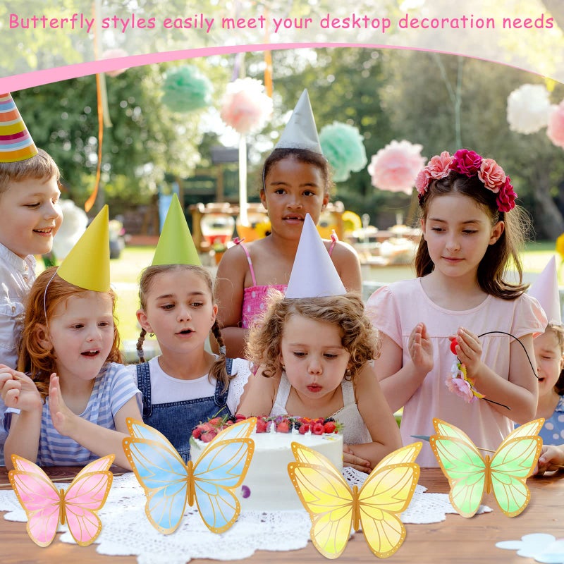 Yexiya 15 Pieces Butterfly Table Centerpiece Birthday Party Decorations Table Toppers Centerpieces Butterfly Theme Party Decor for Birthday Shower Supplies (Classic) - Image 5