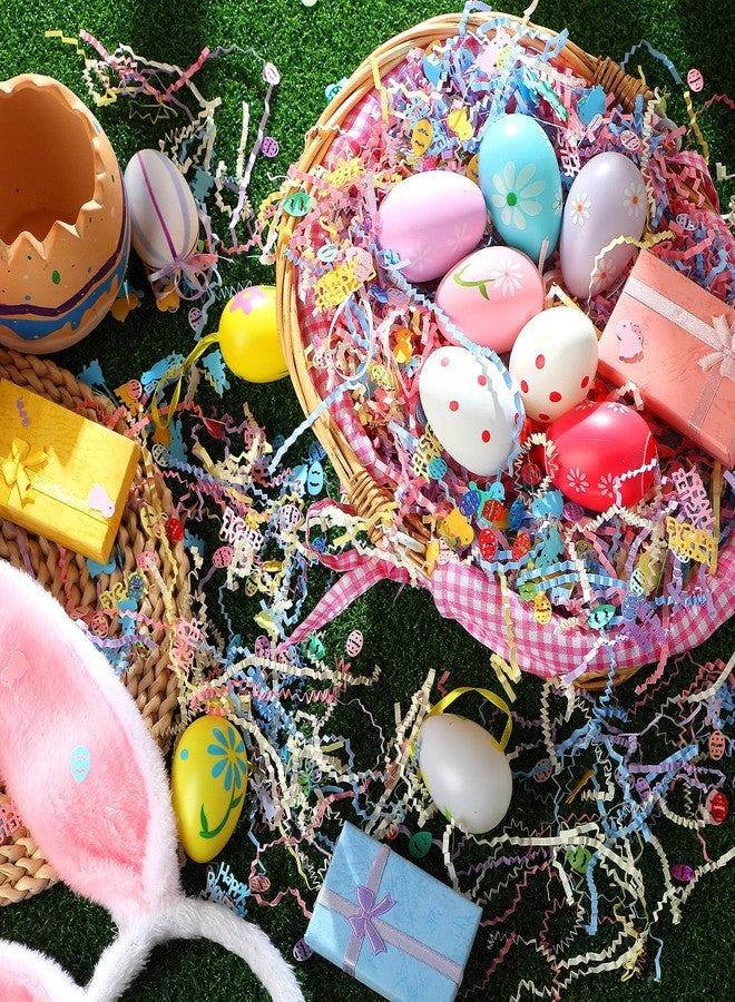 Moinchore 1 lb Easter Crinkle Paper Filler with Confetti Easter Crinkle Cut Shredded Paper with Bunny Egg Chick for Baskets Box Filling Gift Bag Wrapping Wedding Birthday Party Supplies(Light - Image 5