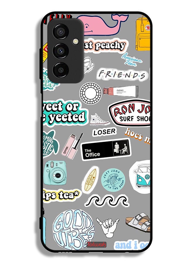 Tolwak Samsung Galaxy F23 Protective Case Cover Good Vibes Stickers - Image 2